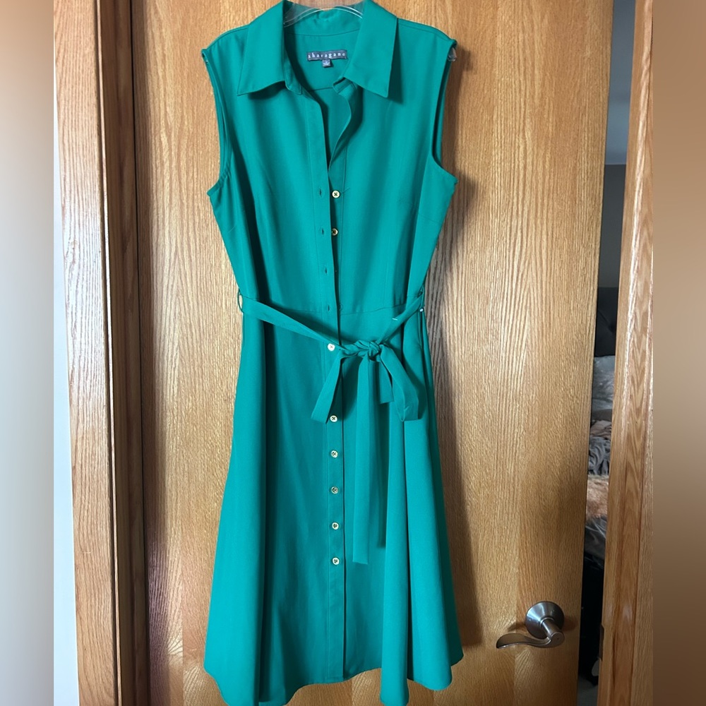 Green Midi Button Up Dress